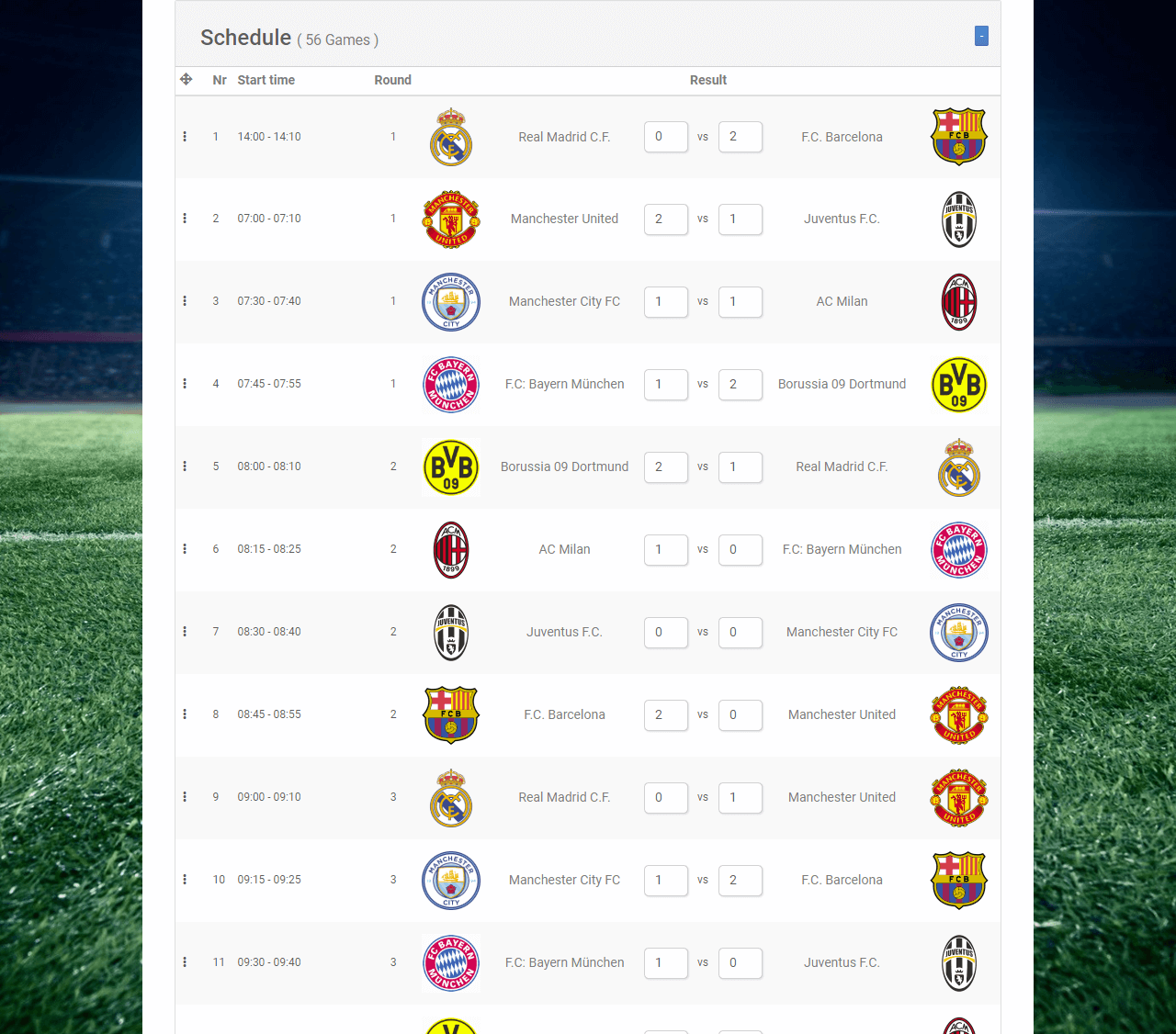 Screenshot league scheduler mode